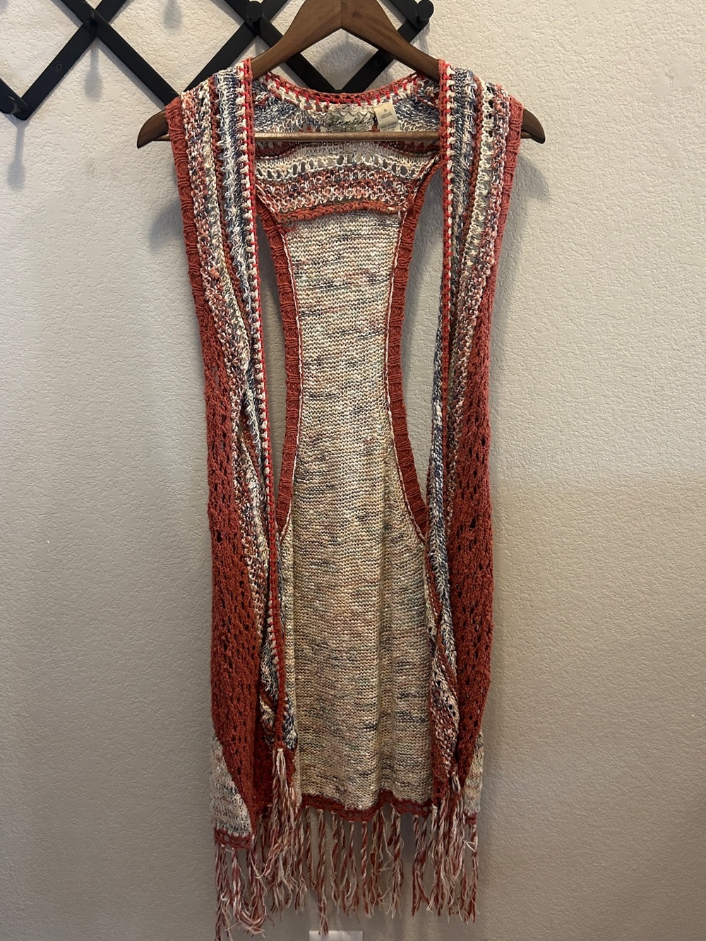 Boho Buckle BKE Fringe Long Sweater